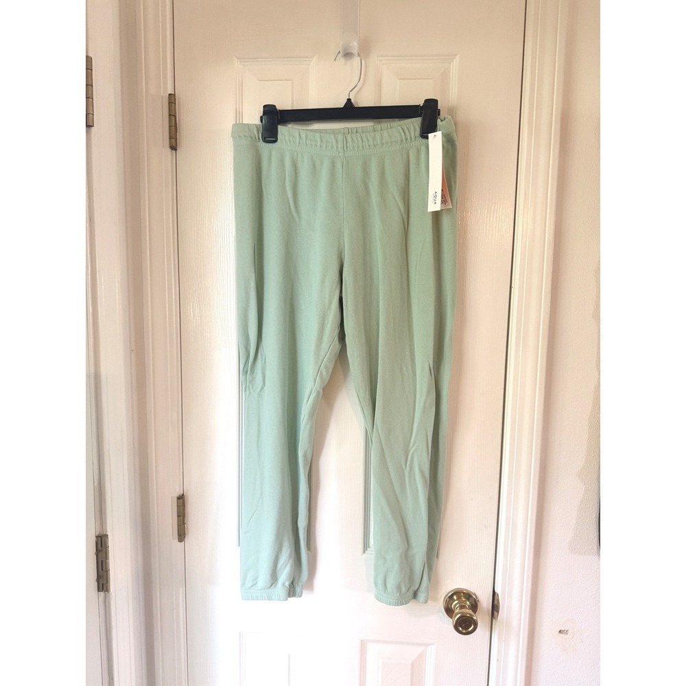 AQUA Athletic Avery Cropped Sweatpants Sage Green Slim Fit Joggers Size XXS